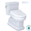 TOTO WASHLET+ Eco Guinevere Elongated 1.28 GPF Universal Height Toilet and S7A Classic Bidet Seat with Auto Open/Close, Cotton White, Vitreous China|Plastic, MW9744734CEFG#01