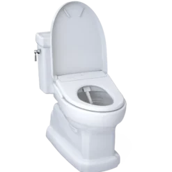 TOTO WASHLET+ Eco Guinevere Elongated 1.28 GPF Universal Height Toilet and S7A Classic Bidet Seat with Auto Open/Close, Cotton White, Vitreous China|Plastic, MW9744734CEFG#01
