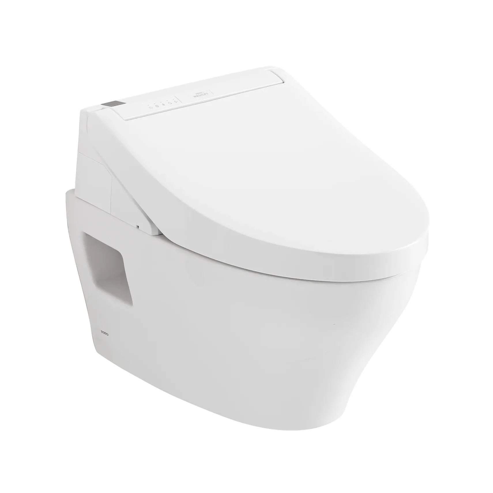 TOTO WASHLET+ EP Wall-Hung Elongated Toilet and WASHLET C5 Bidet Seat and DuoFit In-Wall 0.9 and 1.28 GPF Dual-Flush Tank System, Matte Silver, Vitreous China|Plastic, CWT4283084CMFG#MS