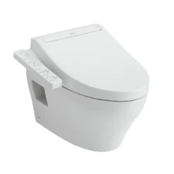 TOTO WASHLET+ EP Wall-Hung Elongated Toilet and WASHLET C2 Bidet Seat and DuoFit In-Wall 0.9 and 1.28 GPF Dual-Flush Tank System, Matte Silver, Vitreous China|Plastic, CWT4283074CMFG#MS