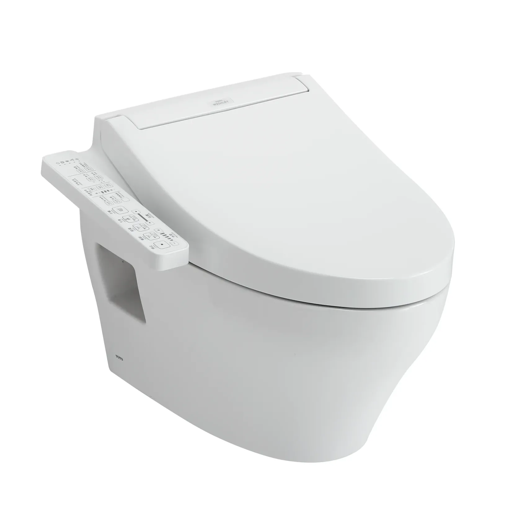 TOTO WASHLET+ EP Wall-Hung Elongated Toilet and WASHLET C2 Bidet Seat and DuoFit In-Wall 0.9 and 1.28 GPF Dual-Flush Tank System, Matte Silver, Vitreous China|Plastic, CWT4283074CMFG#MS