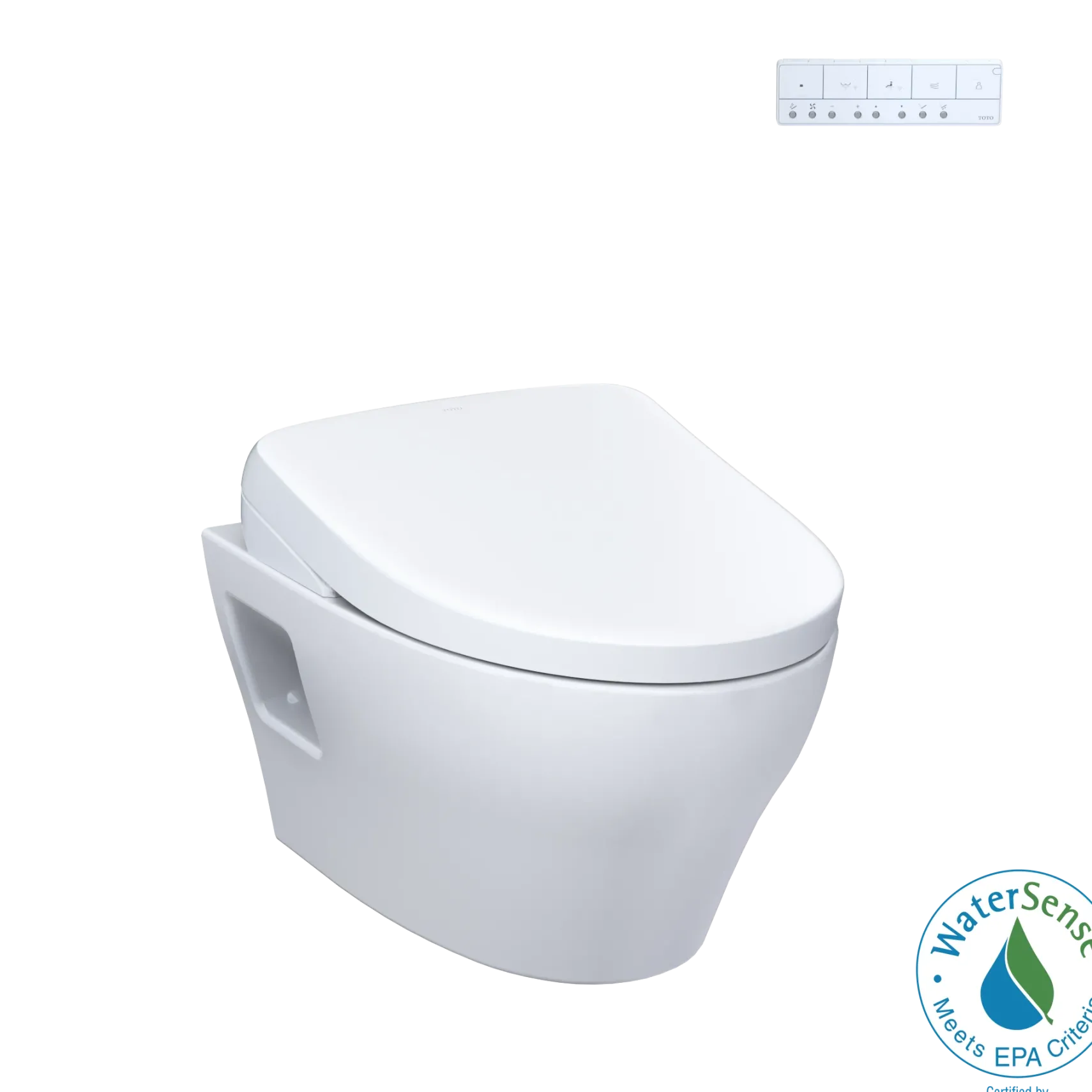 TOTO WASHLET+ EP Wall-Hung Elongated Toilet with S7A Contemporary Bidet Seat and DuoFit In-Wall 0.9 and 1.28 GPF Auto Dual-Flush Tank System, Matte Silver, Vitreous China|Plastic, CWT4284736CMFGA#MS