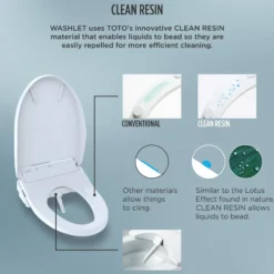 TOTO WASHLET K300 Electronic Bidet Toilet Seat with Instantaneous Water Heating, PREMIST and EWATER+ Wand Cleaning, Elongated, Cotton White, Plastic, SW3036R#01