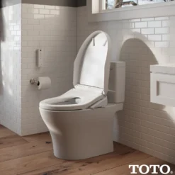 TOTO WASHLET K300 Electronic Bidet Toilet Seat with Instantaneous Water Heating, PREMIST and EWATER+ Wand Cleaning, Elongated, Cotton White, Plastic, SW3036R#01