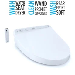 TOTO WASHLET K300 Electronic Bidet Toilet Seat with Instantaneous Water Heating, PREMIST and EWATER+ Wand Cleaning, Elongated, Cotton White, Plastic, SW3036R#01