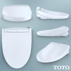 TOTO WASHLET K300 Electronic Bidet Toilet Seat with Instantaneous Water Heating, PREMIST and EWATER+ Wand Cleaning, Elongated, Cotton White, Plastic, SW3036R#01