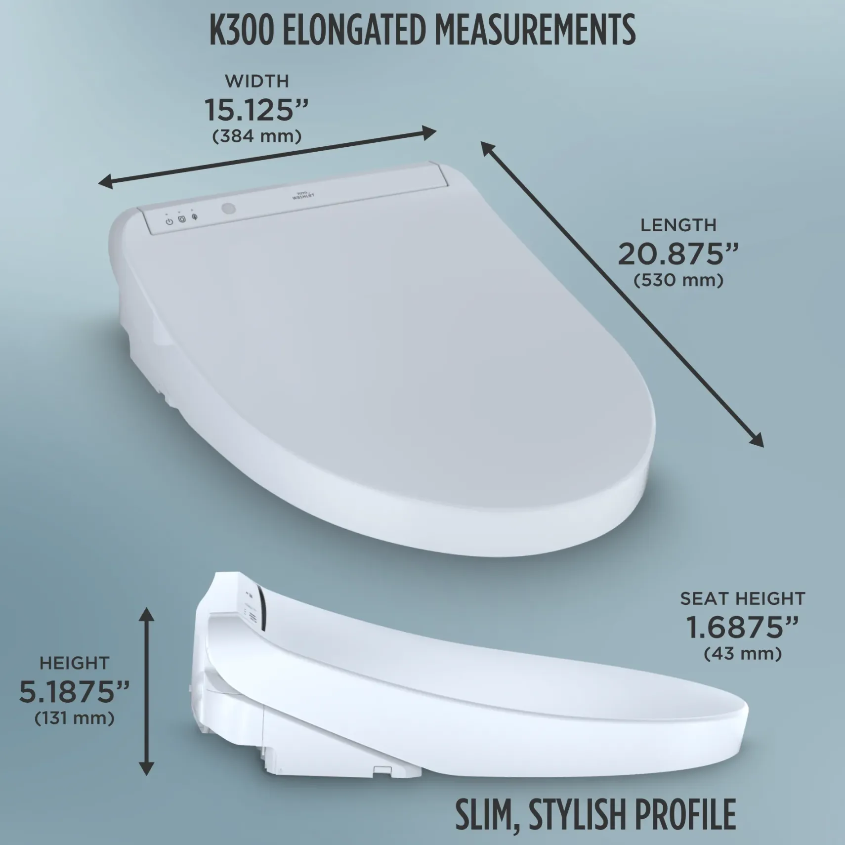 TOTO WASHLET K300 Electronic Bidet Toilet Seat with Instantaneous Water Heating, PREMIST and EWATER+ Wand Cleaning, Elongated, Cotton White, Plastic, SW3036R#01