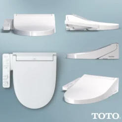 TOTO WASHLET KC2 Electronic Bidet Toilet Seat with Heated Seat and SoftClose Lid, Round, Cotton White, Plastic, SW3023#01