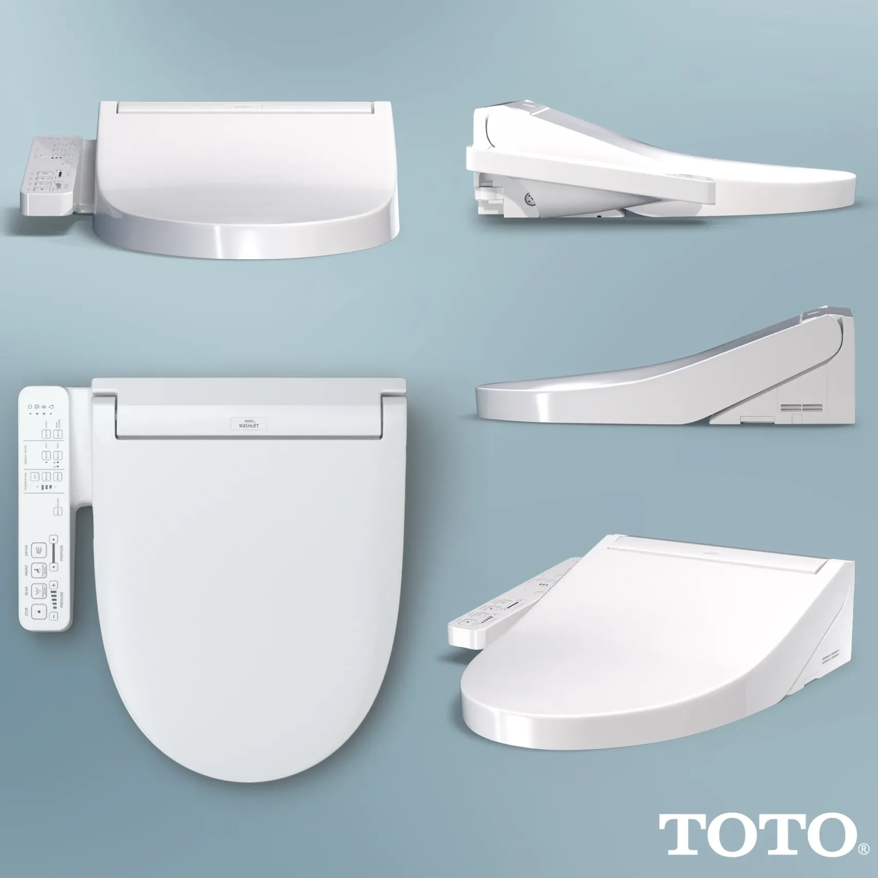 TOTO WASHLET KC2 Electronic Bidet Toilet Seat with Heated Seat and SoftClose Lid, Round, Cotton White, Plastic, SW3023#01