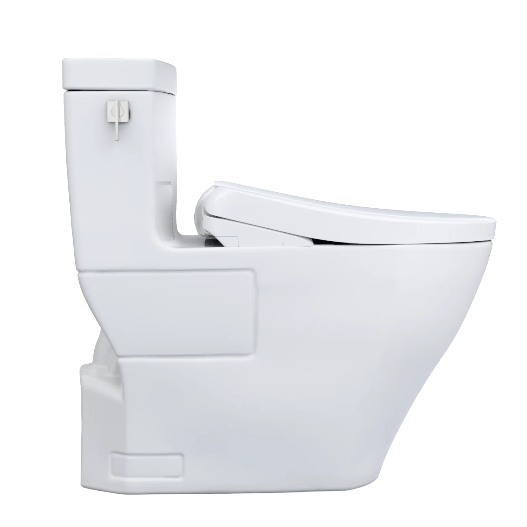 TOTO WASHLET+ Legato One-Piece Elongated 1.28 GPF Toilet with Auto Flush S7A Contemporary Bidet Seat, Cotton White, Vitreous China|Plastic, MW6244736CEFGA#01