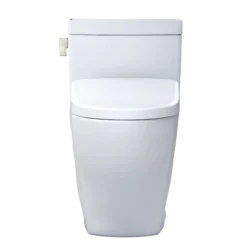 TOTO WASHLET+ Legato One-Piece Elongated 1.28 GPF Toilet with Auto Flush S7A Contemporary Bidet Seat, Cotton White, Vitreous China|Plastic, MW6244736CEFGA#01