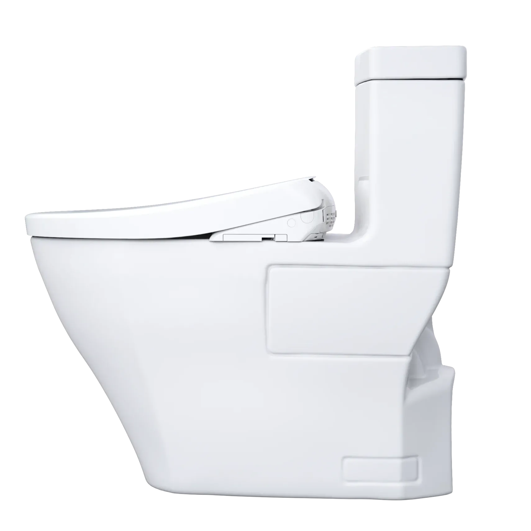 TOTO WASHLET+ Legato One-Piece Elongated 1.28 GPF Toilet with Auto Flush S7A Contemporary Bidet Seat, Cotton White, Vitreous China|Plastic, MW6244736CEFGA#01