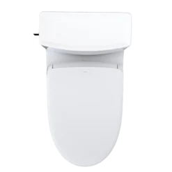TOTO WASHLET+ Legato One-Piece Elongated 1.28 GPF Toilet with Auto Flush S7A Contemporary Bidet Seat, Cotton White, Vitreous China|Plastic, MW6244736CEFGA#01