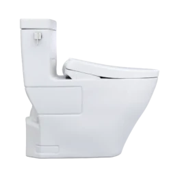 TOTO WASHLET+ Legato One-Piece Elongated 1.28 GPF Toilet with Auto Flush S7 Contemporary Bidet Seat, Cotton White, Vitreous China|Plastic, MW6244726CEFGA#01