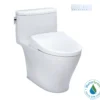 TOTO WASHLET+ Nexus 1G One-Piece Elongated 1.0 GPF Toilet with Auto Flush S7 Contemporary Bidet Seat, Cotton White, Vitreous China|Plastic, MW6424726CUFGA#01