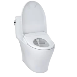 TOTO WASHLET+ Nexus 1G One-Piece Elongated 1.0 GPF Toilet with Auto Flush S7 Contemporary Bidet Seat, Cotton White, Vitreous China|Plastic, MW6424726CUFGA#01