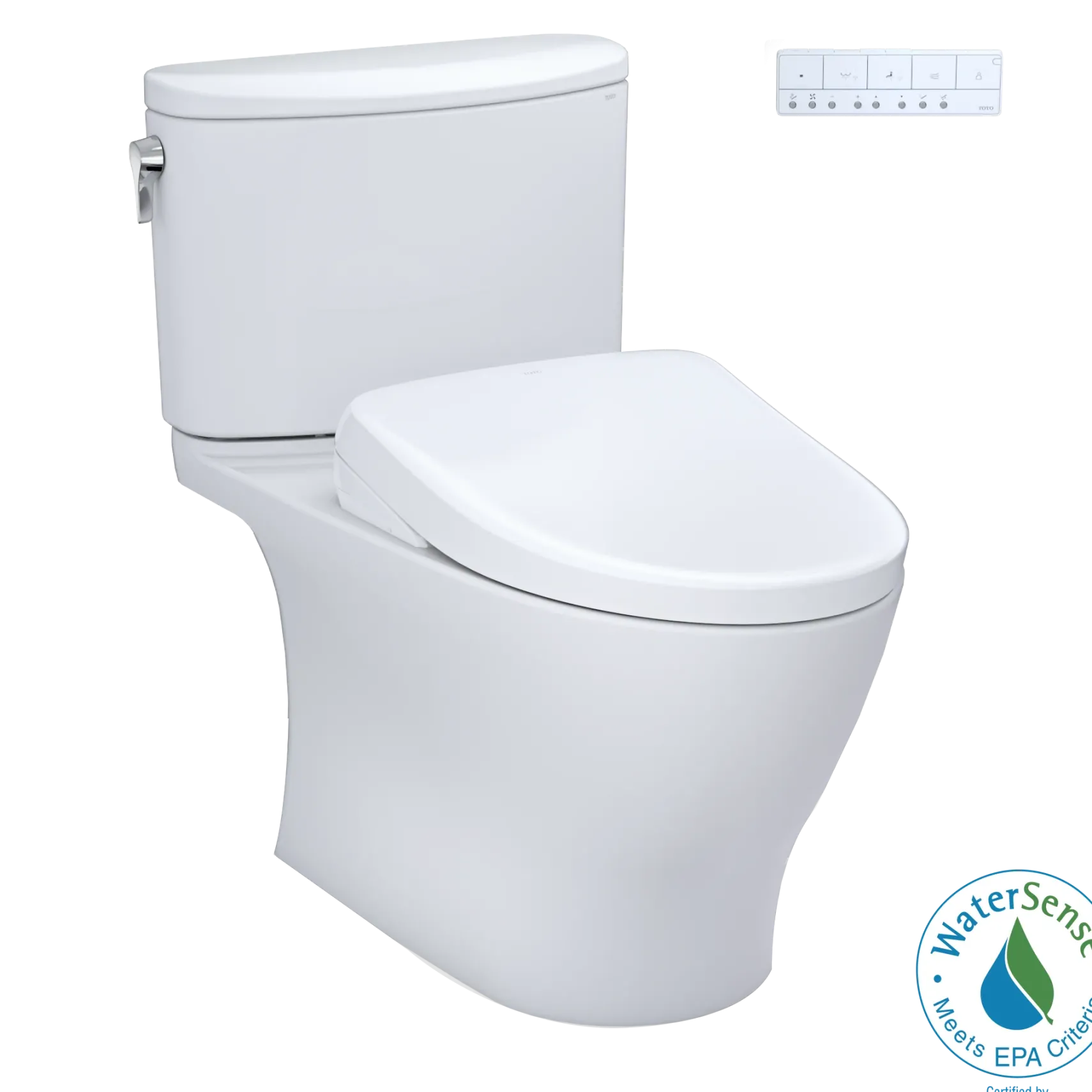 TOTO WASHLET+ Nexus 1G Two-Piece Elongated 1.0 GPF Toilet with Auto Flush S7A Contemporary Bidet Seat, Cotton White, Vitreous China|Plastic, MW4424736CUFGA#01