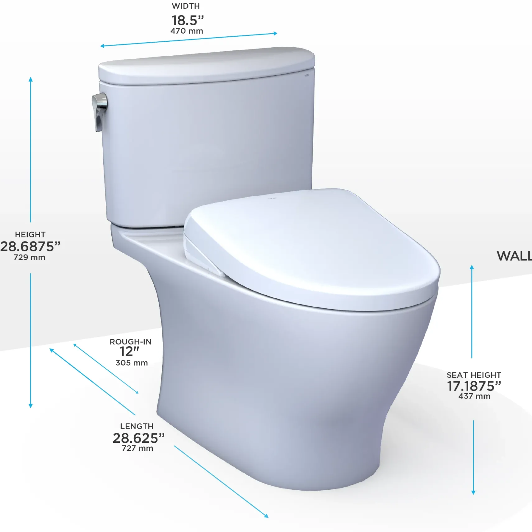 TOTO WASHLET+ Nexus 1G Two-Piece Elongated 1.0 GPF Toilet with Auto Flush S7A Contemporary Bidet Seat, Cotton White, Vitreous China|Plastic, MW4424736CUFGA#01