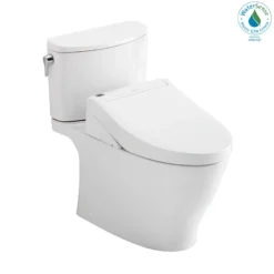TOTO WASHLET+ Nexus 1G Two-Piece Elongated 1.0 GPF Toilet with C5 Bidet Seat, Cotton White, Vitreous China|Plastic, MW4423084CUFG#01