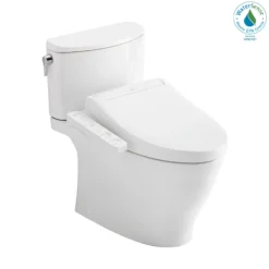 TOTO WASHLET+ Nexus 1G Two-Piece Elongated 1.0 GPF Toilet with C2 Bidet Seat, Cotton White, Vitreous China|Plastic, MW4423074CUFG#01