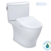 TOTO WASHLET+ Nexus Two-Piece Elongated 1.28 GPF Toilet with S7A Contemporary Bidet Seat, Cotton White, Vitreous China|Plastic, MW4424736CEFG#01