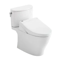 TOTO WASHLET+ Nexus Two-Piece Elongated 1.28 GPF Toilet with C5 Bidet Seat, Cotton White, Vitreous China|Plastic, MW4423084CEFG#01