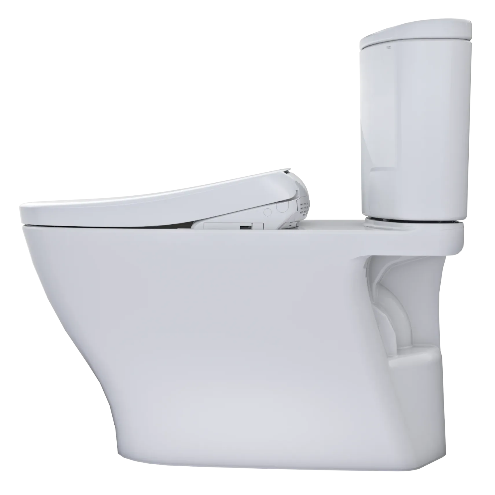 TOTO WASHLET+ Nexus Two-Piece Elongated 1.28 GPF Toilet with Auto Flush S7A Contemporary Bidet Seat, Cotton White, Vitreous China|Plastic, MW4424736CEFGA#01