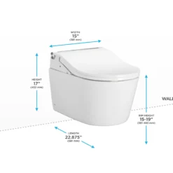 TOTO WASHLET+ RP Wall-Hung D-Shape Toilet with RW Bidet Seat and DuoFit In-Wall 1.28 and 0.9 GPF Auto Dual-Flush Tank System, Matte Silver, Plastic|Steel|Vitreous China, Cotton White, CWT4474547CMFGA#MS