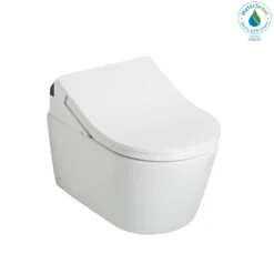 TOTO WASHLET+ RP Wall-Hung D-Shape Toilet with RX Bidet Seat and DuoFit In-Wall 1.28 and 0.9 GPF Auto Dual-Flush Tank System, Matte Silver, Vitreous China|Steel|Plastic, CWT4474047CMFGA#MS