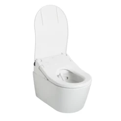 TOTO WASHLET+ RP Wall-Hung D-Shape Toilet with RX Bidet Seat and DuoFit In-Wall 1.28 and 0.9 GPF Auto Dual-Flush Tank System, Matte Silver, Vitreous China|Steel|Plastic, CWT4474047CMFGA#MS