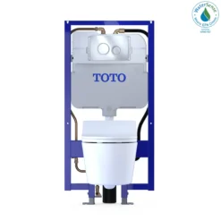 TOTO WASHLET+ RP Wall-Hung D-Shape Toilet with RX Bidet Seat and DuoFit In-Wall 1.28 and 0.9 GPF Dual-Flush Tank System, Matte Silver, Vitreous China|Steel|Plastic, CWT4474047CMFG#MS