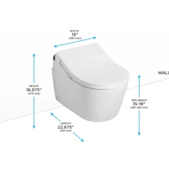 TOTO WASHLET+ RP Wall-Hung D-Shape Toilet with RX Bidet Seat and DuoFit In-Wall 1.28 and 0.9 GPF Dual-Flush Tank System, Matte Silver, Vitreous China|Steel|Plastic, CWT4474047CMFG#MS