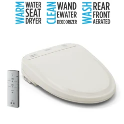 TOTO WASHLET S300e Electronic Bidet Toilet Seat with EWATER+ Cleansing, Round, Sedona Beige, Plastic, SW573#12
