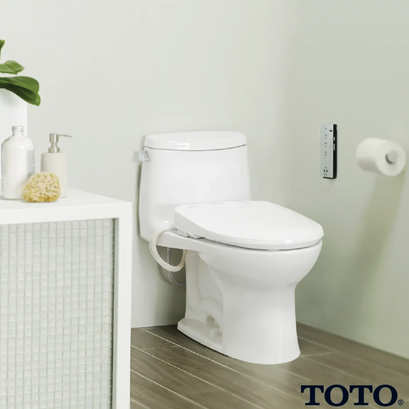 TOTO WASHLET S300e Electronic Bidet Toilet Seat with EWATER+ Cleansing, Round, Sedona Beige, Plastic, SW573#12