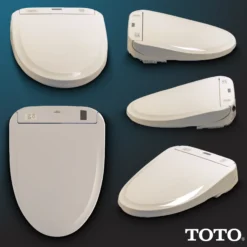 TOTO WASHLET S300e Electronic Bidet Toilet Seat with EWATER+ Cleansing, Round, Sedona Beige, Plastic, SW573#12