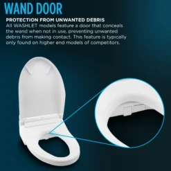 TOTO WASHLET S300e Electronic Bidet Toilet Seat with EWATER+ Cleansing, Round, Sedona Beige, Plastic, SW573#12