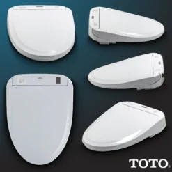 TOTO WASHLET S350e Electronic Bidet Toilet Seat with Auto Open and Close and EWATER+ Cleansing, Round, Cotton White, Plastic, SW583#01