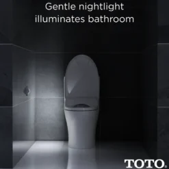 TOTO WASHLET S350e Electronic Bidet Toilet Seat with Auto Open and Close and EWATER+ Cleansing, Round, Cotton White, Plastic, SW583#01