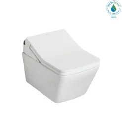 TOTO WASHLET+ SP Wall-Hung Square-Shape Toilet with SX Bidet Seat and DuoFit In-Wall 1.28 and 0.9 GPF Dual-Flush Tank System, Matter Silver, Vitreous China|Steel|Plastic, Matte Silver, CWT4494049CMFG#MS