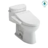 TOTO WASHLET+ Supreme II One-Piece Elongated 1.28 GPF Toilet and WASHLET+ C2 Bidet Seat, Cotton White, Vitreous China|Plastic, MW6343074CEFG#01