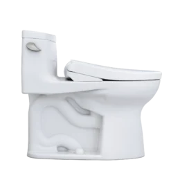 TOTO WASHLET+ Supreme II One-Piece Elongated 1.28 GPF Toilet and WASHLET+ S7A Contemporary Bidet Seat, Cotton White, Vitreous China|Plastic, MW6344736CEFG#01