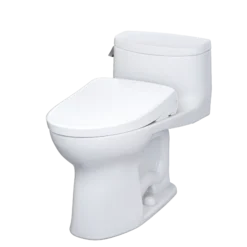 TOTO WASHLET+ Supreme II One-Piece Elongated 1.28 GPF Toilet and WASHLET+ S7 Contemporary Bidet Seat, Cotton White, Vitreous China|Plastic, MW6344726CEFG#01