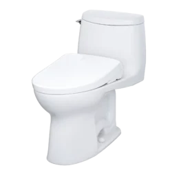 TOTO WASHLET+ UltraMax II 1G One-Piece Elongated 1.0 GPF Toilet with Auto Flush WASHLET+ S7 Contemporary Bidet Seat, Cotton White, Vitreous China|Plastic, MW6044726CUFGA#01