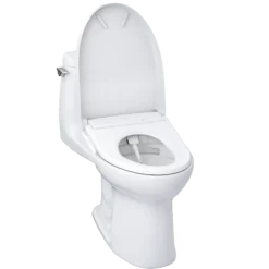 TOTO WASHLET+ UltraMax II 1G One-Piece Elongated 1.0 GPF Toilet with Auto Flush WASHLET+ S7A Contemporary Bidet Seat, Cotton White, Vitreous China|Plastic, MW6044736CUFGA#01