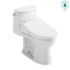 TOTO WASHLET+ UltraMax II One-Piece Elongated 1.28 GPF Toilet and WASHLET+ C5 Bidet Seat, Cotton White, Vitreous China|Plastic, MW6043084CEFG#01