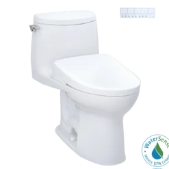 TOTO WASHLET+ UltraMax II 1G One-Piece Elongated 1.0 GPF Toilet and WASHLET+ S7 Contemporary Bidet Seat, Cotton White, Vitreous China|Plastic, MW6044726CUFG#01