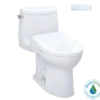 TOTO WASHLET+ UltraMax II 1G One-Piece Elongated 1.0 GPF Toilet and WASHLET+ S7A Contemporary Bidet Seat, Cotton White, Vitreous China|Plastic, MW6044736CUFG#01