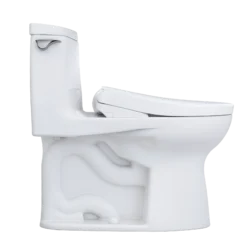 TOTO WASHLET+ UltraMax II 1G One-Piece Elongated 1.0 GPF Toilet and WASHLET+ S7A Contemporary Bidet Seat, Cotton White, Vitreous China|Plastic, MW6044736CUFG#01