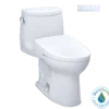 TOTO WASHLET+ UltraMax II One-Piece Elongated 1.28 GPF Toilet and WASHLET+ S7 Contemporary Bidet Seat, Cotton White, Vitreous China|Plastic, MW6044726CEFG#01