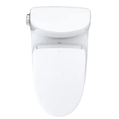 TOTO WASHLET+ UltraMax II One-Piece Elongated 1.28 GPF Toilet and WASHLET+ S7 Contemporary Bidet Seat, Cotton White, Vitreous China|Plastic, MW6044726CEFG#01